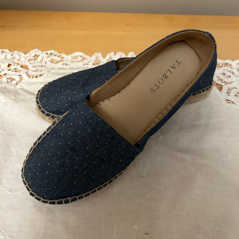 Talbots Women’s Denim Blue Slip-On Espadrilles